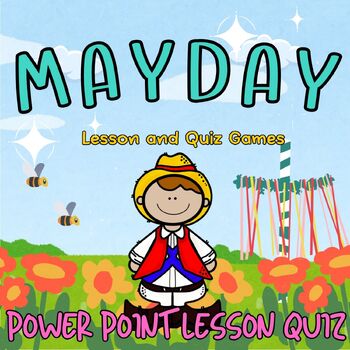 Preview of MAYDAY MAYPOLE SPRING FLOWER PowerPoint Lesson and Quiz for 1st 2nd 3rd