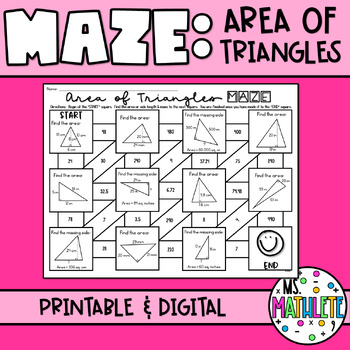 Preview of MAZE:  Area of Triangles