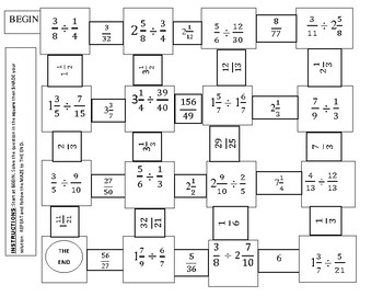 MAZE - Dividing Fractions by Refreshing MATHS | Teachers Pay Teachers