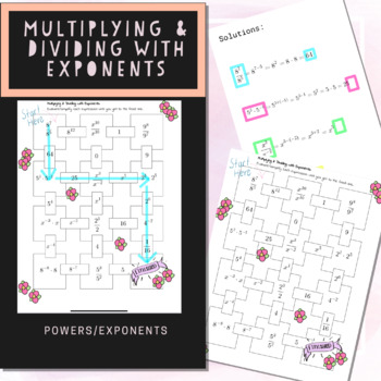 Preview of MAZE- Multiplying/Dividing with Exponents