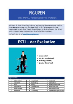Preview of MBTI Persönlichkeitstypen - ESTJ - Kreatives Schreiben (German)