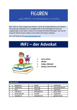 Preview of MBTI Persönlichkeitstypen - INFJ - Kreatives Schreiben (German)