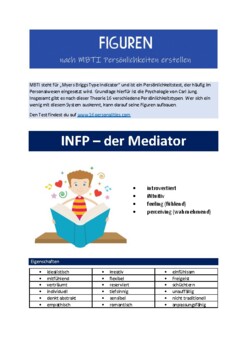 Preview of MBTI Persönlichkeitstypen - INFP - Kreatives Schreiben (German)