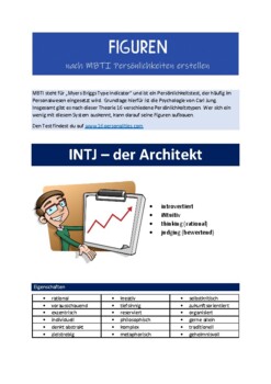 Preview of MBTI Persönlichkeitstypen - INTJ - Kreatives Schreiben (German)