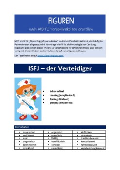 Preview of MBTI Persönlichkeitstypen - ISFJ - Kreatives Schreiben (German)