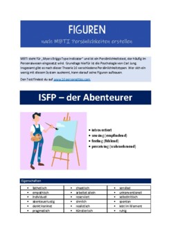 Preview of MBTI Persönlichkeitstypen - ISFP - Kreatives Schreiben (German)