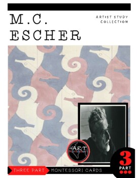 Preview of Artist Study - MC Escher Montessori 3 Part Cards with Display Card