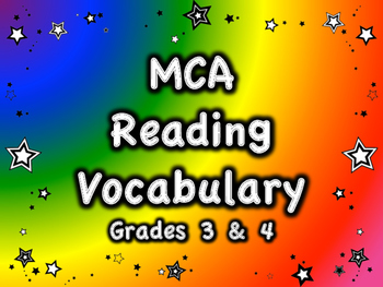 Preview of MCA Reading Standardized Test Vocabulary, All Standards Grades 3 and 4