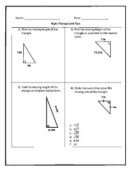 Distance Learning Activity Math Practice Right Triangles Enrichment