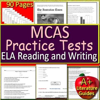 Preview of MCAS Massachusettes ELA Test Prep Reading Passages, Questions, Writing Prompts  