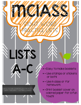 Preview of MCLASS Word List Practice Booklet