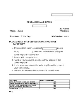 Preview of MCQ TEST ACIDS AND BASES