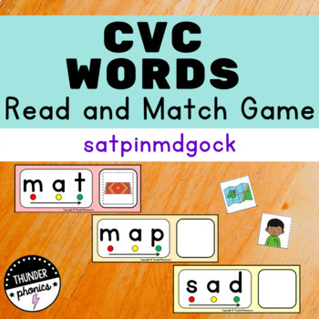 CVC Words Read and Match Game 2 - SATPIN +, Phonics Activities, Initial ...