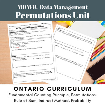 Preview of MDM4U Data Management - Permutations Unit Notes
