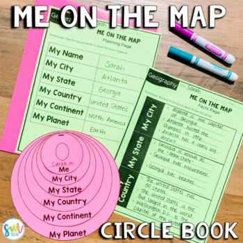 Preview of ME ON THE MAP CIRCLE BOOK *EDITABLE* U.S. (ALL STATES) & CANADA! SS1G2