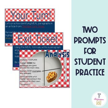 MEAL Paragraph Guided Writing Lesson by TaylorMade Learning | TpT