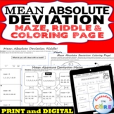 MEAN ABSOLUTE DEVIATION Mazes, Riddles & Coloring Page | P