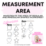 MEASUREMENT AREA Centimetre Grid Overlay Worksheet Differentiated