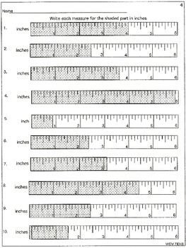 MEASUREMENT: READ A RULER 20 PRINTABLE WORKSHEETS by Wilbert Mitchell
