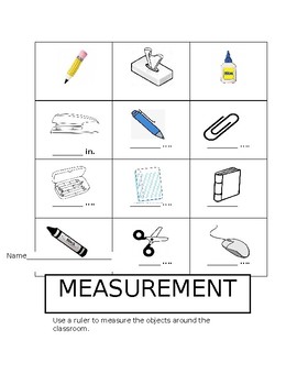 Preview of MEASUREMENT: classroom objects