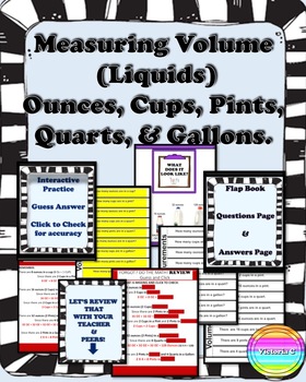 Preview of MEASURING VOLUME Ounces, Cups, Pints, Quarts, and Gallons PPT and PDF