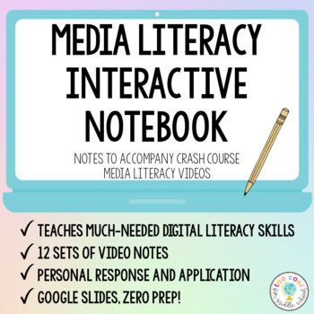 Preview of MEDIA LITERACY INTERACTIVE NOTEBOOK | WITH CRASH COURSE VIDEOS
