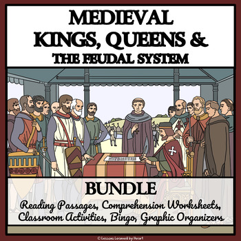 Preview of MEDIEVAL KINGS AND QUEENS - Reading Comprehension, Activities, and Bingo