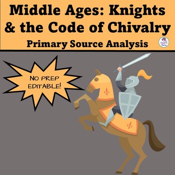 Preview of MEDIEVAL KNIGHTS & THE CODE OF CHIVALRY, Primary Source Analysis Lesson EDITABLE
