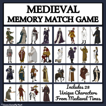 Preview of MEDIEVAL TIMES CHARACTERS - MEMORY MATCHING GAME