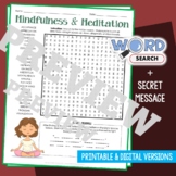 MEDITATION & MINDFULNESS Word Search Puzzle Activity Vocab