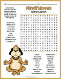 MEDITATION & MINDFULNESS Word Search Puzzle Worksheet Activity