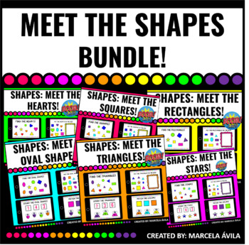 Preview of Meet the Shapes Boom Cards™ BUNDLE  Distance Learning Math