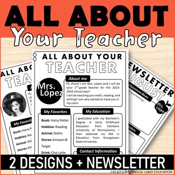 Preview of MEET THE TEACHER EDITABLE TEMPLATES + NEWSLETTER 3 Editable Designs