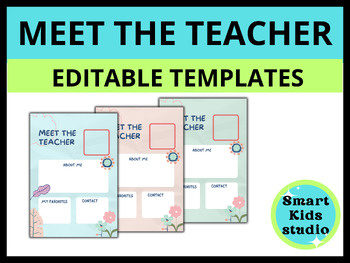 Preview of MEET THE TEACHER TEMPLATE EDITABLE | BACK TO SCHOOL