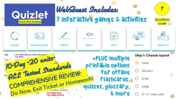 Preview of MEGA PACK 10-Day Interactive Study Year-End Test Review-Flashcards,Game