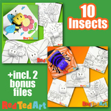 MEGA BUNDLE 3d Insects Coloring Pages - 10 Insects & Creep