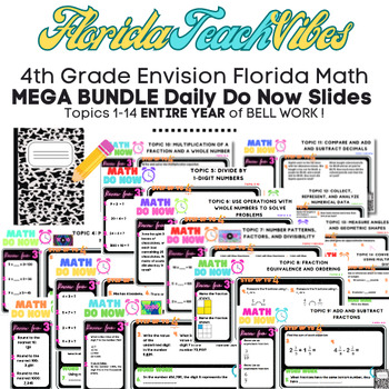 Preview of MEGA BUNDLE: 4th Grade Math Daily "Do Now" Bell Work- enVision Topics 1-14