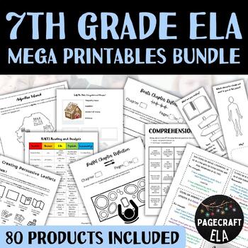 Preview of MEGA BUNDLE | 7th Grade ELA Printables | Reading, Writing, Speaking Activities