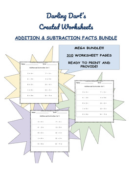 Preview of MEGA BUNDLE: ADDITION AND SUBTRACTION FACTS