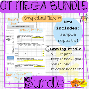 Preview of MEGA BUNDLE | ALL OT report templates IEP + Goal banks | Occupational Therapy
