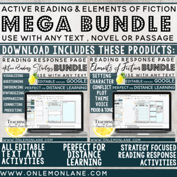 Preview of MEGA BUNDLE Active Reading Elements of Fiction Strategy Focused Digital Response