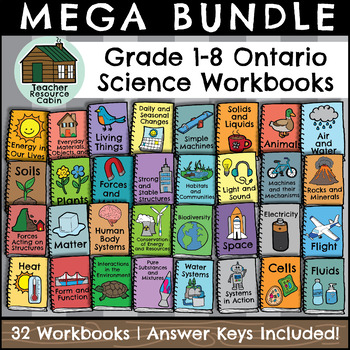 Preview of MEGA BUNDLE: All Grade 1-8 Ontario Science Unit Workbooks