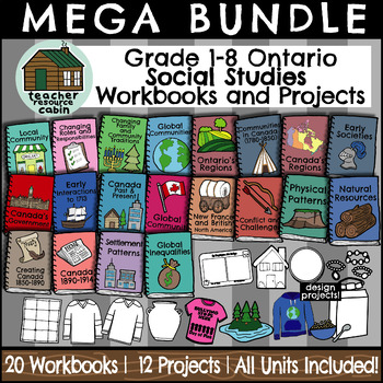 Preview of MEGA BUNDLE: All Grade 1-8 Ontario Social Studies Unit Workbooks