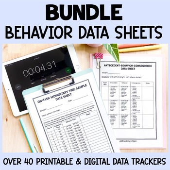 Preview of Bundle Behavior Data Collection - Printable & Digital Data Tracking Sheets