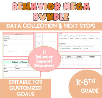 Preview of MEGA BUNDLE Behavior Data Collection and Classroom Supports, NO PREP