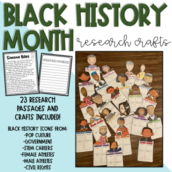 Preview of MEGA BUNDLE Black History Month Passage Research Craftivities