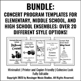 MEGA BUNDLE: Concert Program Templates for Music, Band, Ch