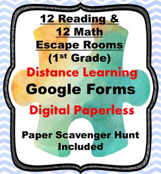 Preview of 1st Grade Math & Reading | MEGA BUNDLE | 24 Escape Rooms | Digital & Classroom