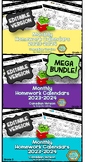 MEGA BUNDLE!  EDITABLE Grade 1, 2 & 3 Homework Calendars -
