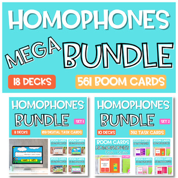 Preview of END OF YEAR MEGA BUNDLE French Homophones Homonyms BOOM CARDS Flash Sales
